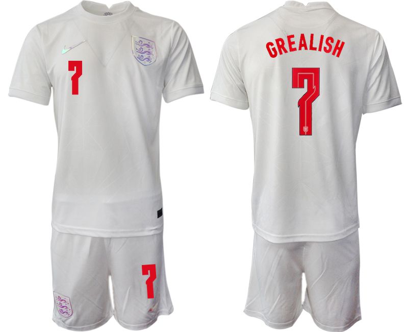 Men 2022 World Cup National Team England home white #7 Soccer Jersey
